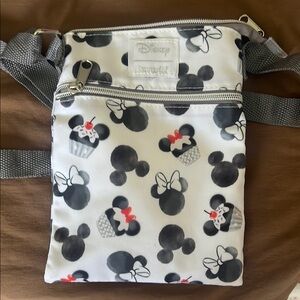 Disney Crossbody Bag with Mickey and Minnie Print Loungefly